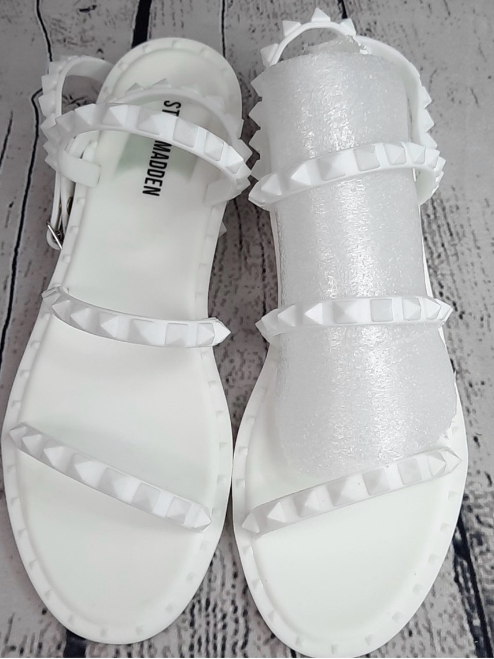 Steve Madden Flat Travel Sandal White Jelly Size 8
